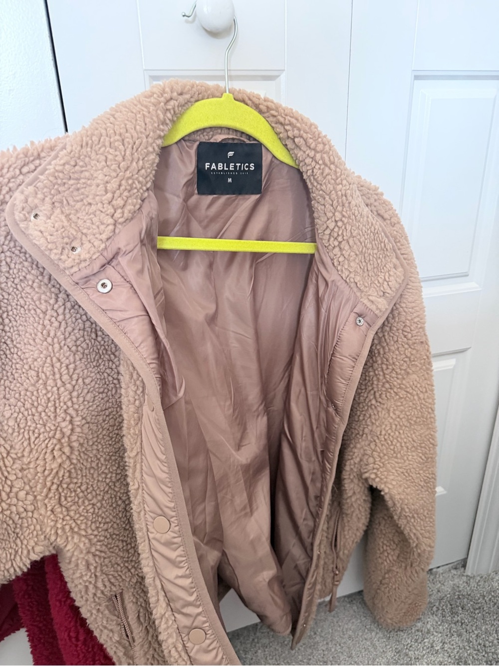 Fabletics Beige/Taupe Plush Sherpa Jacket
